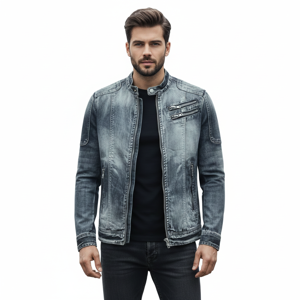 Men's Denim Jacket with Modern Style and Durability