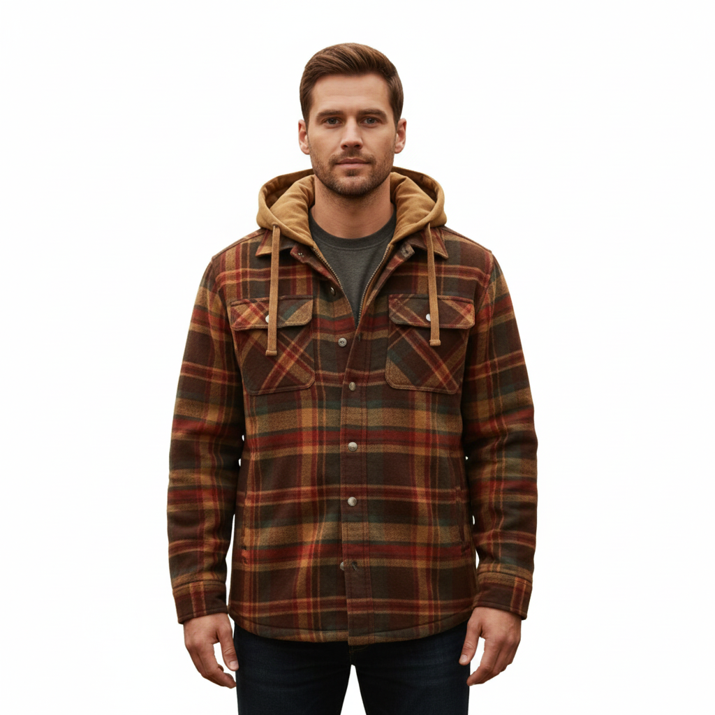 Men's Flannel Lumberjack Jacket with Warmth and Comfort