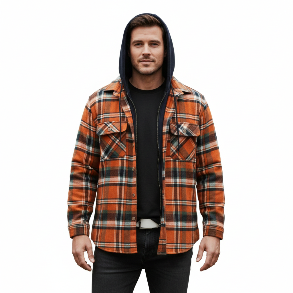Men's Flannel Lumberjack Jacket with Warmth and Comfort