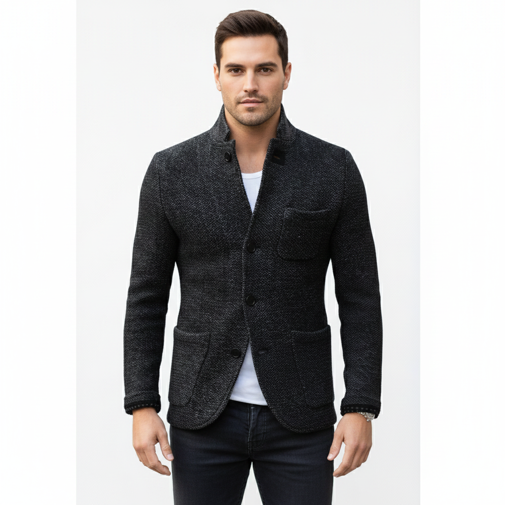 Men's Cardigan with Soft Wool in Retro Style