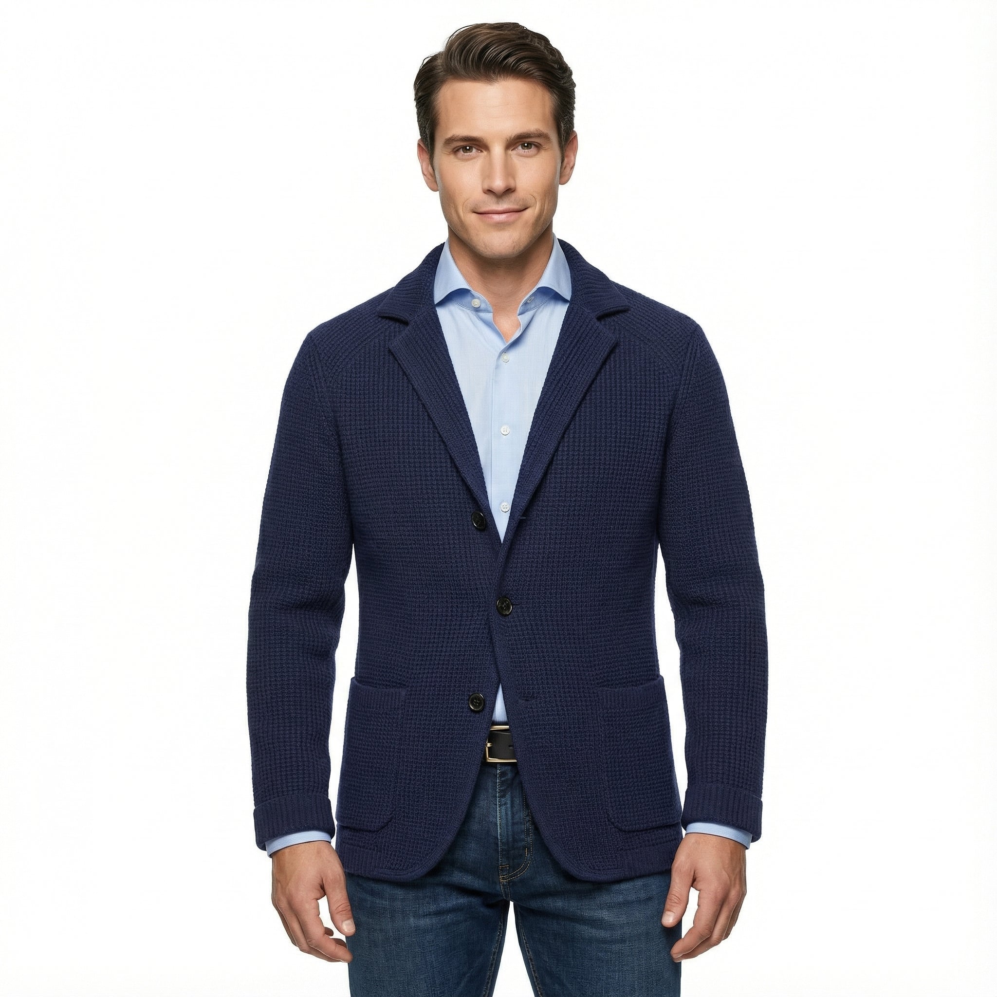 Men's Cardigan with Soft Knit and Button Closure
