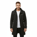 Men's Trench Coat with Waterproof Design and Double-Breasted Closure