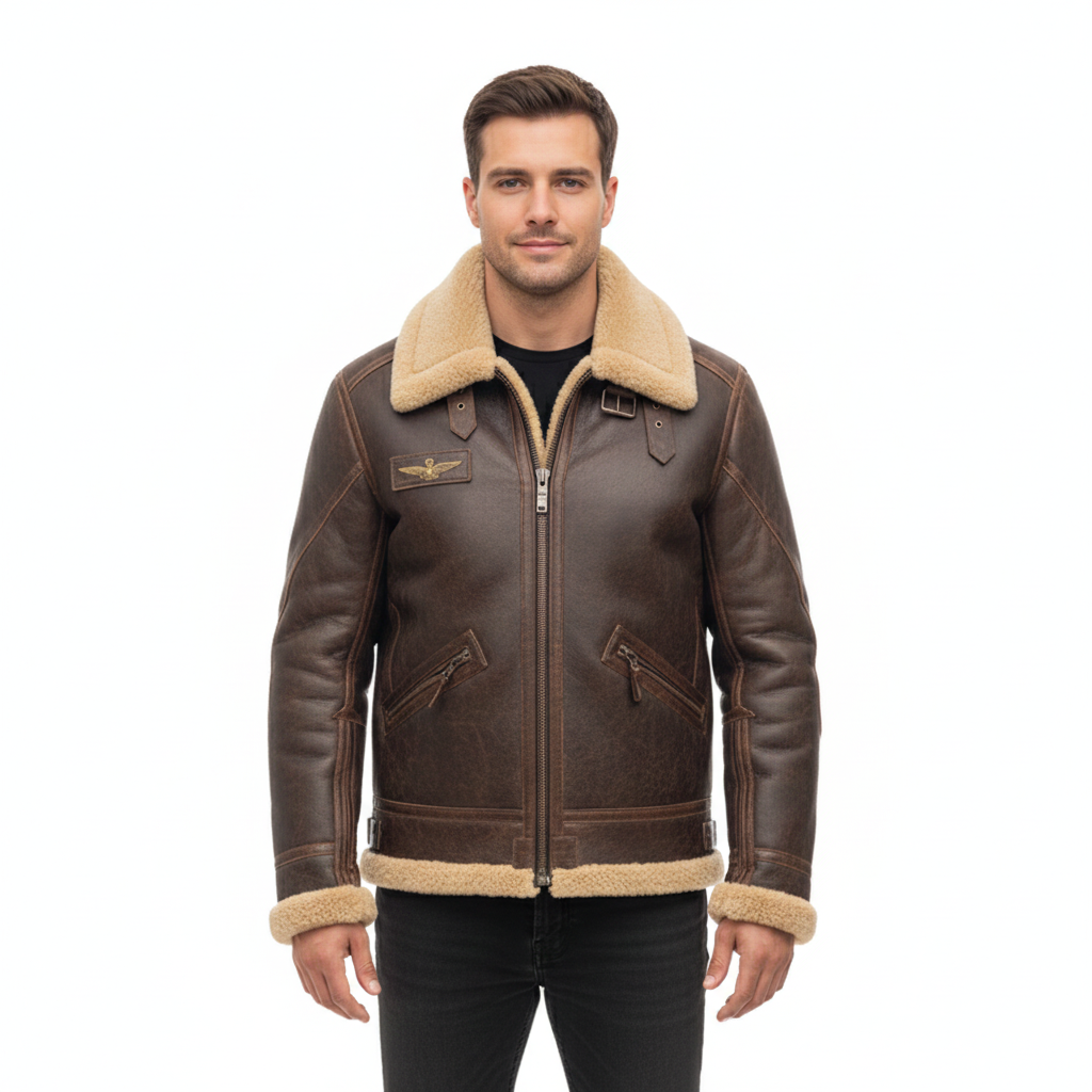 Men's Aviator Jacket with Modern Design and Timeless Style