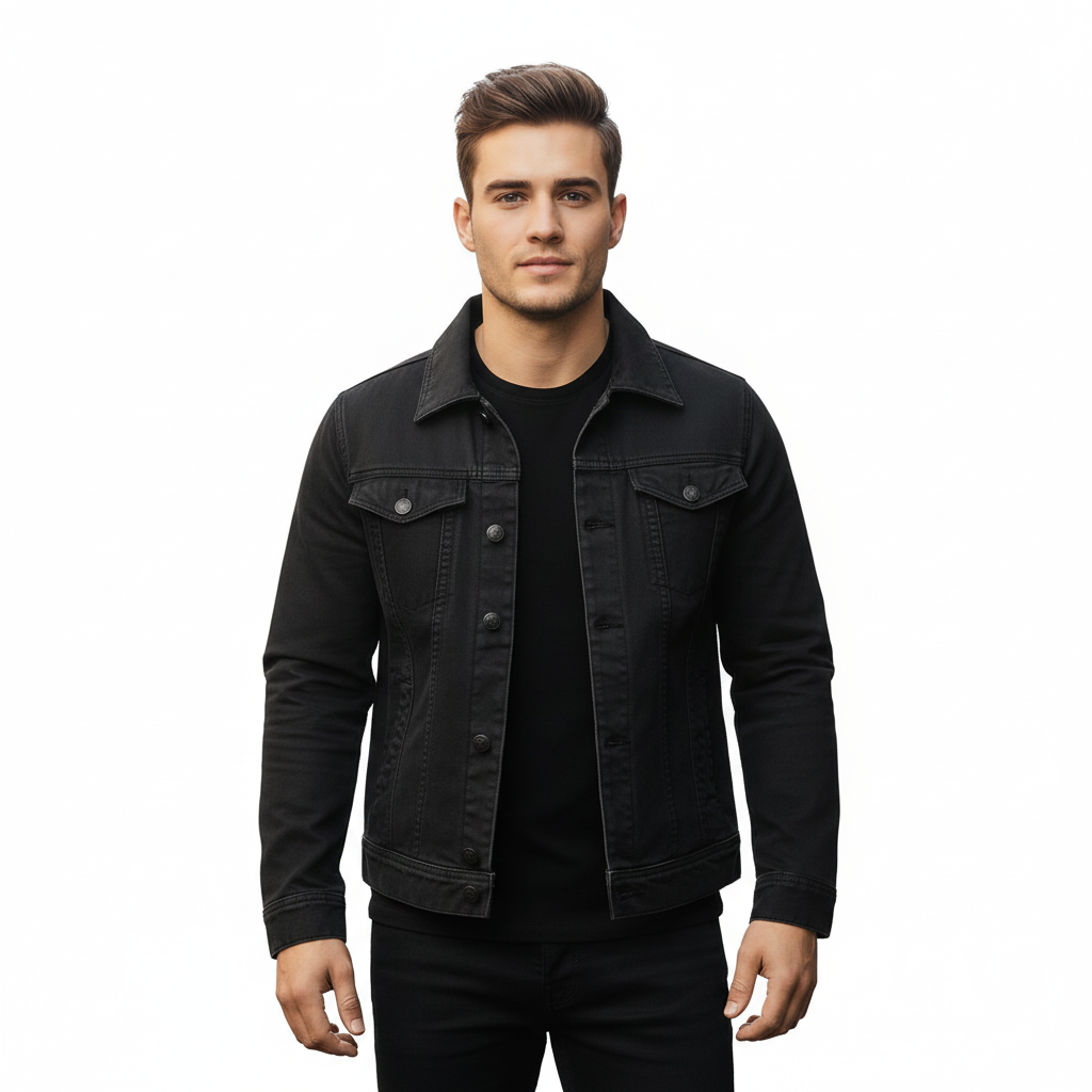 Men's Denim Jacket with Modern Casual Style
