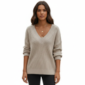 Women's Sweater with Classic Round Neckline and Knit Design